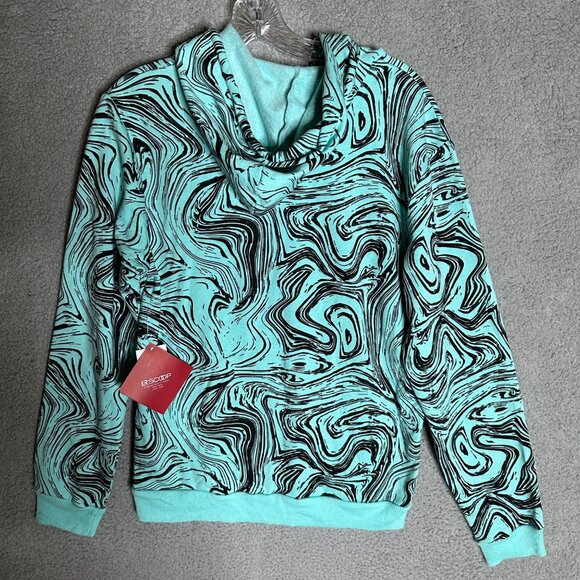 LR Scoop Drip Hoodie Mint Black Marble Print Small NWT - Picture 4 of 10
